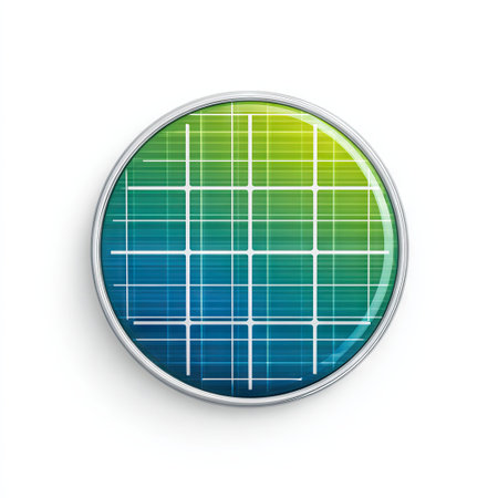 This abstract design features a vibrant geometric pattern in shades of green and blue, symbolizing solar energy and modern technology. Perfect for eco-friendly themes.の素材