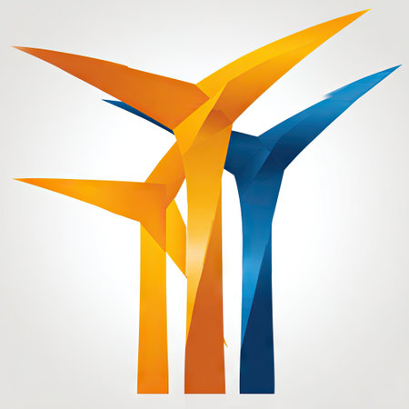 This vibrant abstract design features colorful shapes that symbolize growth and progress, ideal for business and creative projects. The modern aesthetic offers a fresh visual approach, making it suitable for various applications.の素材