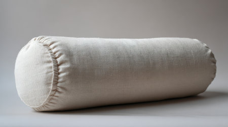 This elegant white fabric bolster pillow offers both comfort and style, perfect for enhancing any living space or bedroom decor with its simple design.の素材
