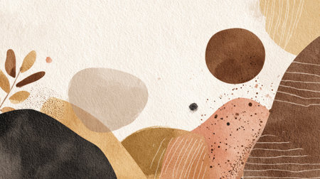 This soft abstract landscape features earthy shapes and textures, ideal for artistic backgrounds and creative projects. A minimal and tranquil design.の素材