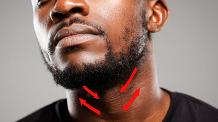 This captivating close-up portrait highlights a manの素材