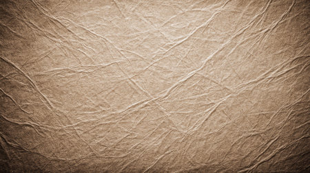 This textured brown paper background features subtle creases and a warm hue, ideal for creative projects, graphic design, and artistic presentations.の素材