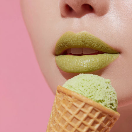 A close-up image featuring a womanの素材