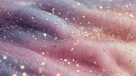 This stunning abstract image showcases a mesmerizing close-up of shimmering textures with sparkling glitter and colorful patterns. Perfect for creative projects.の素材