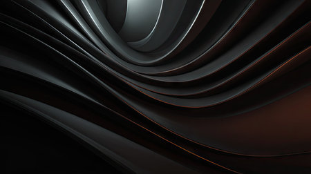 An abstract representation featuring dark waves that flow gracefully, delivering a sense of depth and modern elegance perfect for contemporary design projects.の素材