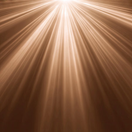 This captivating image features glowing light rays emanating from a central point, creating a warm and inviting atmosphere perfect for various design applications.の素材