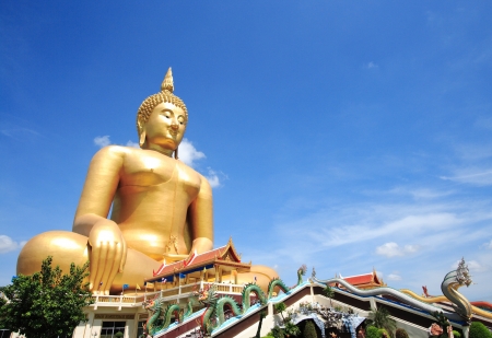 Big Buddha in temple of Thailandの写真素材