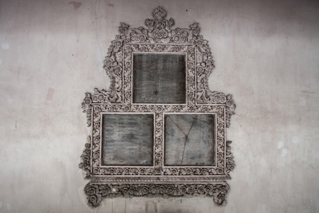 Grey concrete wall with scratchesの写真素材