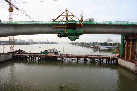 Metro construction site in morningのeditorial素材