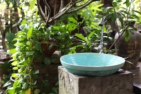 Natural sinks in the gardenの写真素材