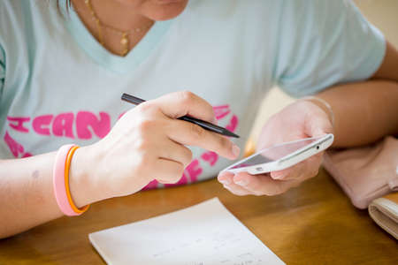 Hands are touch smartphones
