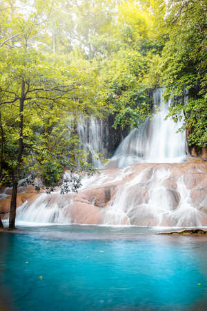 Beautiful waterfall in the forestの写真素材
