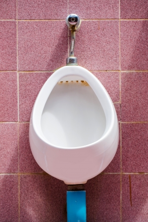white porcelain urinalsの写真素材