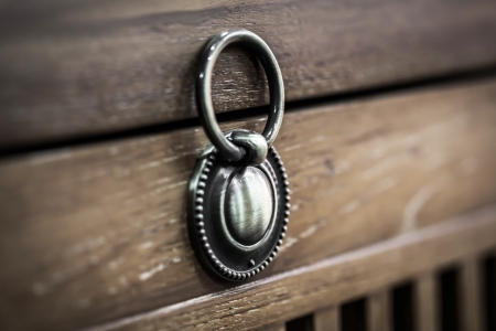 Cupboard handles in the kitchenの写真素材