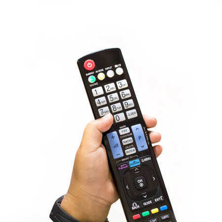 Hand with remote control