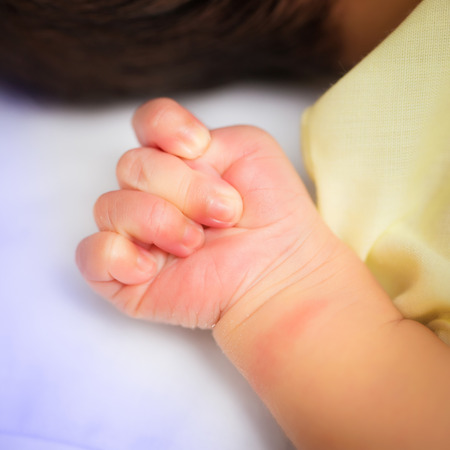 New born baby handの写真素材