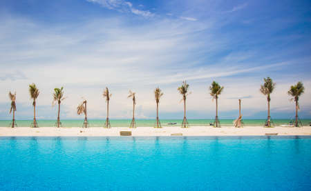 beach scene on a beautiful Islandの写真素材