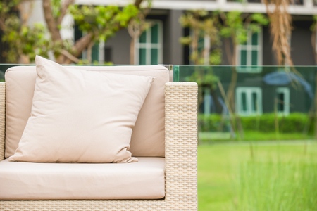 pillows on sofa for relaxingの写真素材