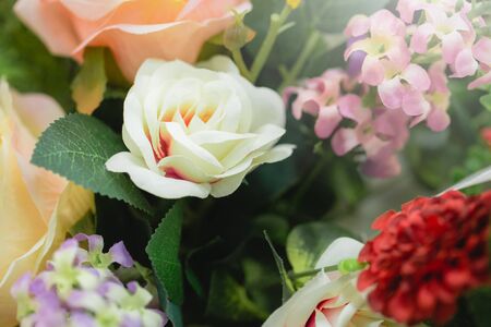 Colorful decoration artificial flower (vintage)の写真素材