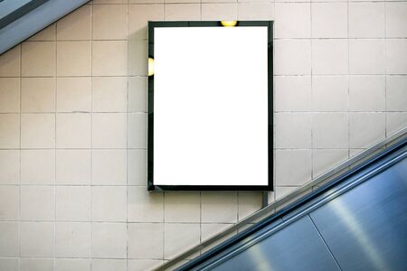 Blank billboard or poster in the city building, shot in subway stationの写真素材