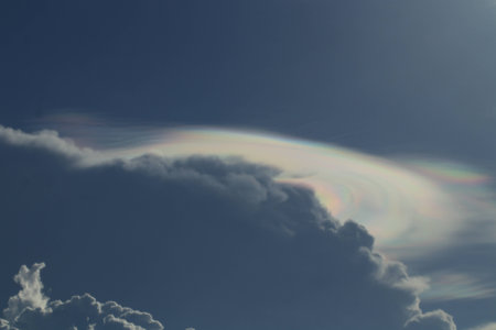 The beautiful light on white clouds and blue sky in the eveningの写真素材