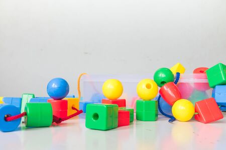 The child development brain is green, red, blue and yellow.の写真素材