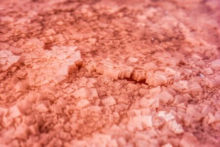 Pink salt cristales. Natural pink salt lake texture. summer hotの写真素材