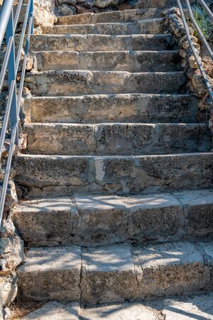 Stone staircase after renovation on the trail leading from St. George Monastery to Jasper Beach, Cape Fiolent, Crimea Russia approximately 800 steps The concept of healthy and active travel.の写真素材