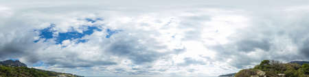 sky panorama with clouds without ground, for easy use in 3D graphics and panorama for composits in...