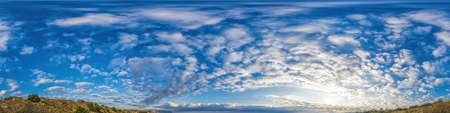 sky panorama with clouds without ground, for easy use in 3D graphics and panorama for composits in...
