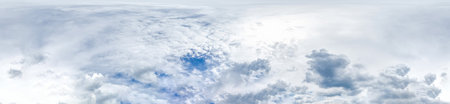 Seamless sky panorama on overcast day in spherical equirectangular format with complete zenith for...
