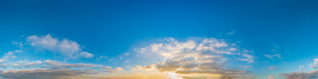 Sky panorama with Stratocumulus vesperalis clouds in Seamless spherical equirectangular format with...