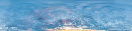 sky panorama with Altocumulus clouds in Seamless spherical equirectangular format with complete...