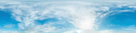 Sky panorama with Altocumulus clouds in seamless spherical equirectangular format. Complete zenith...