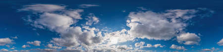 Sky panorama on sunset with Cumulus clouds in Seamless spherical equirectangular format as full...
