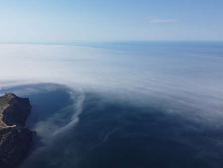Abstract aerial nature summer ocean sunset sea and sky background. Natural sky composition. Element...