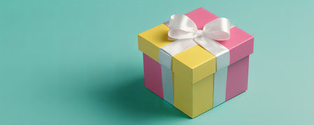 Gift boxes with red ribbons, with studio lighting and backdrop. Present, surprises, celebration and gift warping.の素材