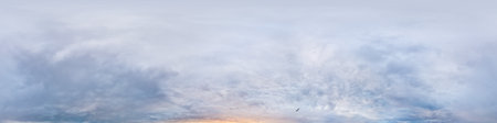 Dramatic overcast sky panorama with dark gloomy Cumulonimbus clouds. HDR 360 seamless spherical...