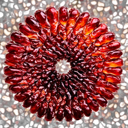 Dried Jujube Chunk Mandala deep red dried jujube chunks spiraling into a captivating radial designの素材
