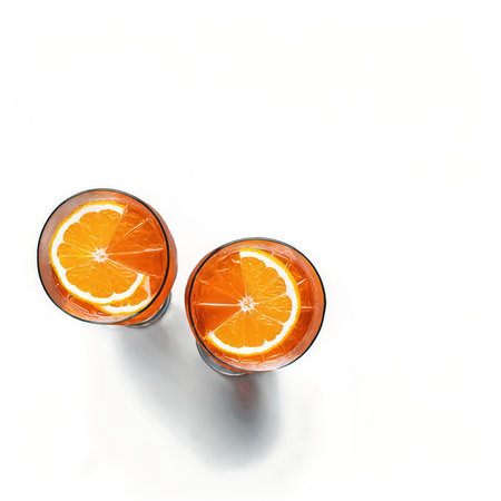 Venetian Spritz - A classic Venetian cocktail made with Aperol, Prosecco, and a splash of soda water, garnished with anの素材