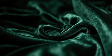 Refined Dark Green Velvet with Subtle Light Play and Soft, Rich Shadows A luxurious and sophisticated background showcasing deep greenの素材