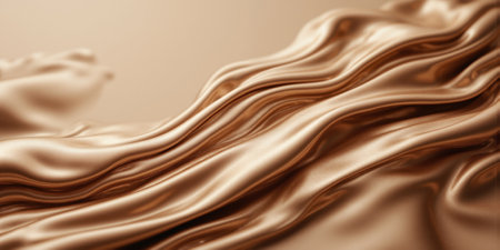 Mocha Mousse and Champagne Gold Abstract Waves on a Soft Beige Canvas A sophisticated abstract design featuring mocha mousse andの素材