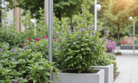 Australian Mint Bush (Prostanthera spp.) Shrub with aromatic green leaves and purple, pink, or white flowers. Australian Mint Bush isの素材