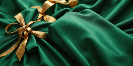 Emerald Green & Gold Luxe - A deep emerald green paired with luxurious gold, perfect for upscale holiday promotions, corporateの素材