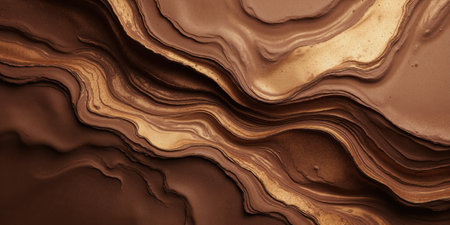 Mocha Mousse Luxury Terrain Rich brown textured surface with subtle golden highlights, velvet-like topography, earthy elegance abstract, premium sophisticationの素材