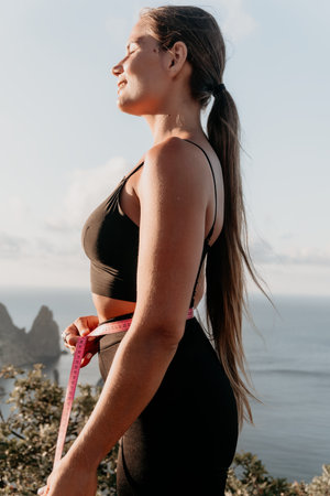 Woman Measuring Waist Mountain View Fitness Goals
