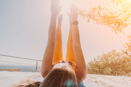 Young Woman Exercising Outdoors on a Sunny Day