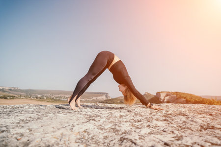 Yoga Practice on a Rocky Mountaintop