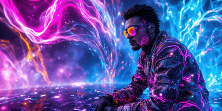 Virtual Garment Physics Digital fashion visualization showing impossible material behavior patterns, metaverse style abstract, nonphysical clothing in dimensional fabric simulationの素材