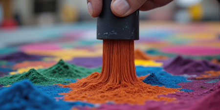 Wild Natural Dye Extraction Extreme close-up of plant-based color compounds creating abstract pigment study in trending sustainable fashion palette withoutの素材